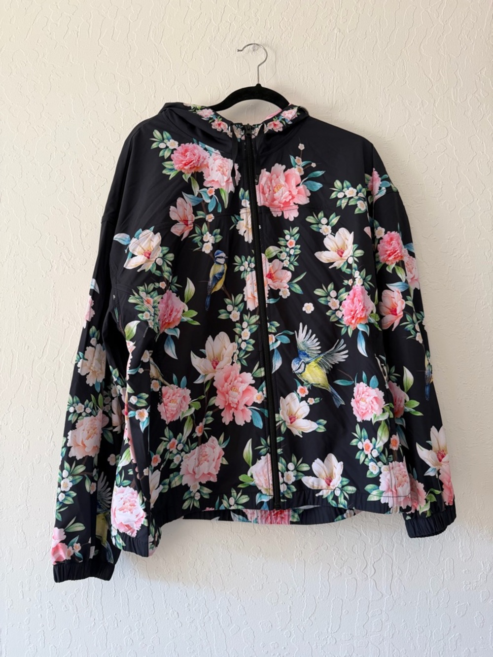 Johnny Was Bee Active Floral Zip-Up Hooded Jacket
